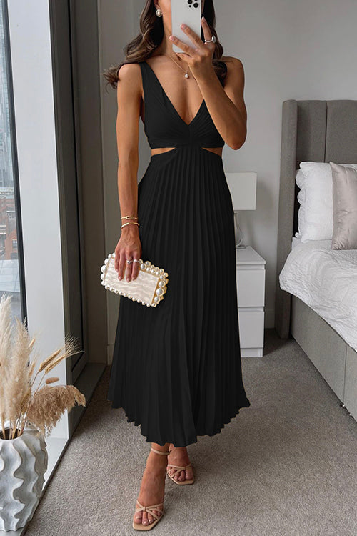 Camilla | Vestido maxi plissado