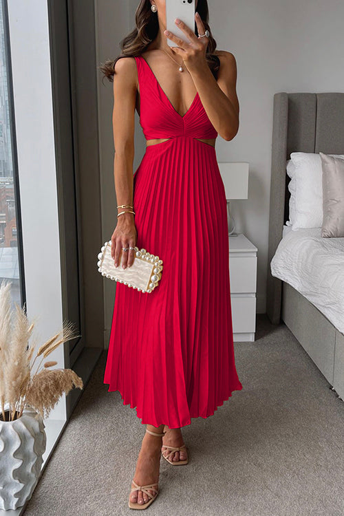 Camilla | Vestido maxi plissado