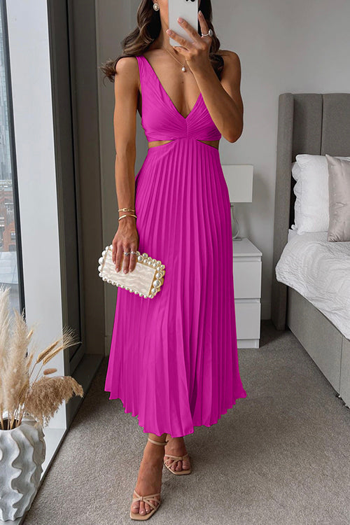 Camilla | Vestido maxi plissado