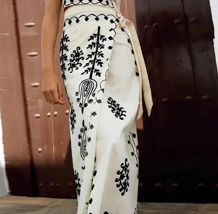 Carla | Conjunto Estampado Top e Saia