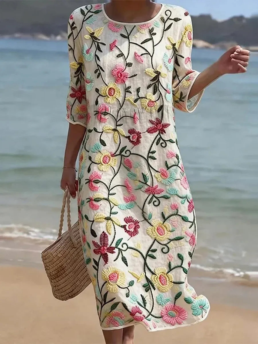 Vestido casual para mulher com estampa floral