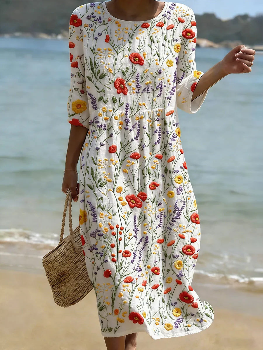 Vestido casual para mulher com estampa floral