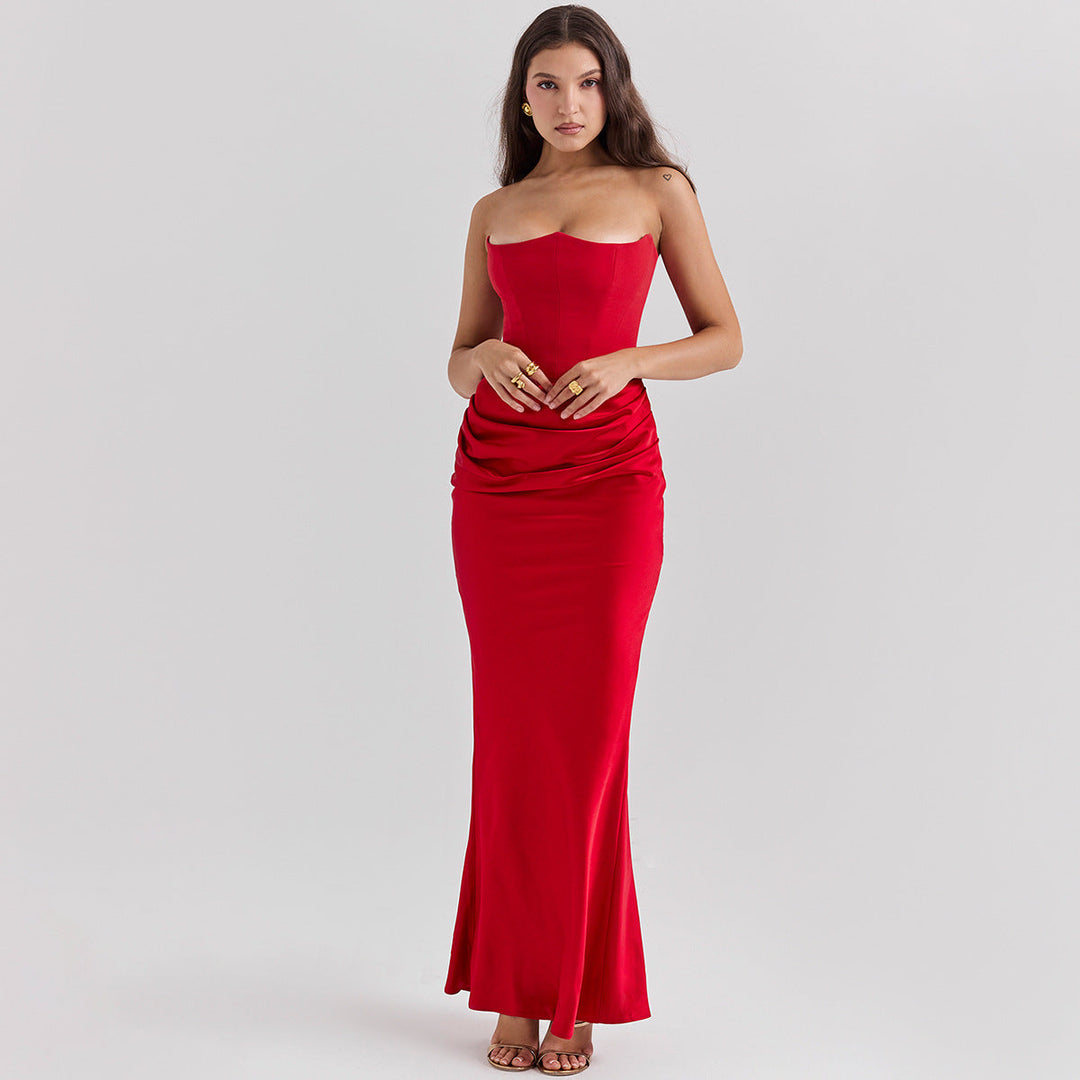 Dália | Vestido Longo De Cetim
