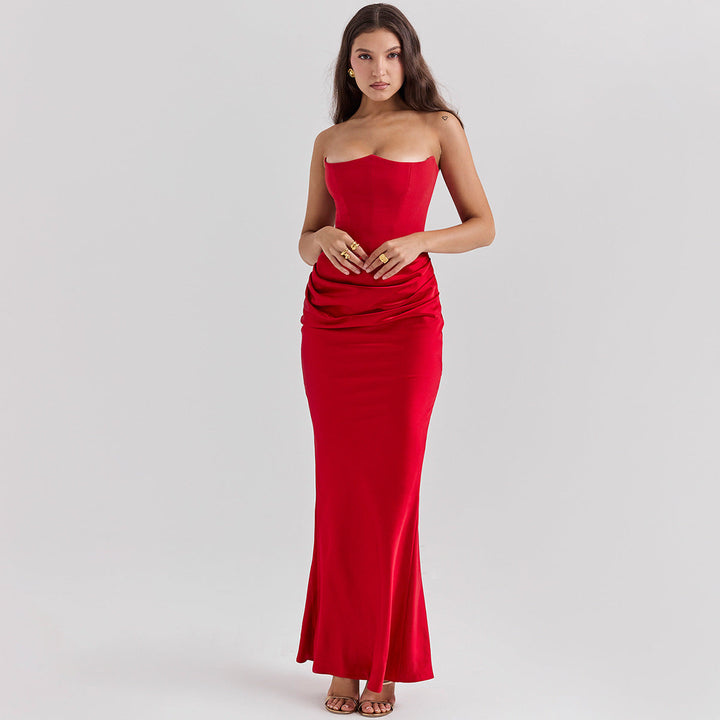 Dália | Vestido Longo De Cetim