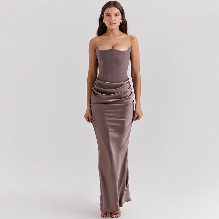 Dália | Vestido Longo De Cetim