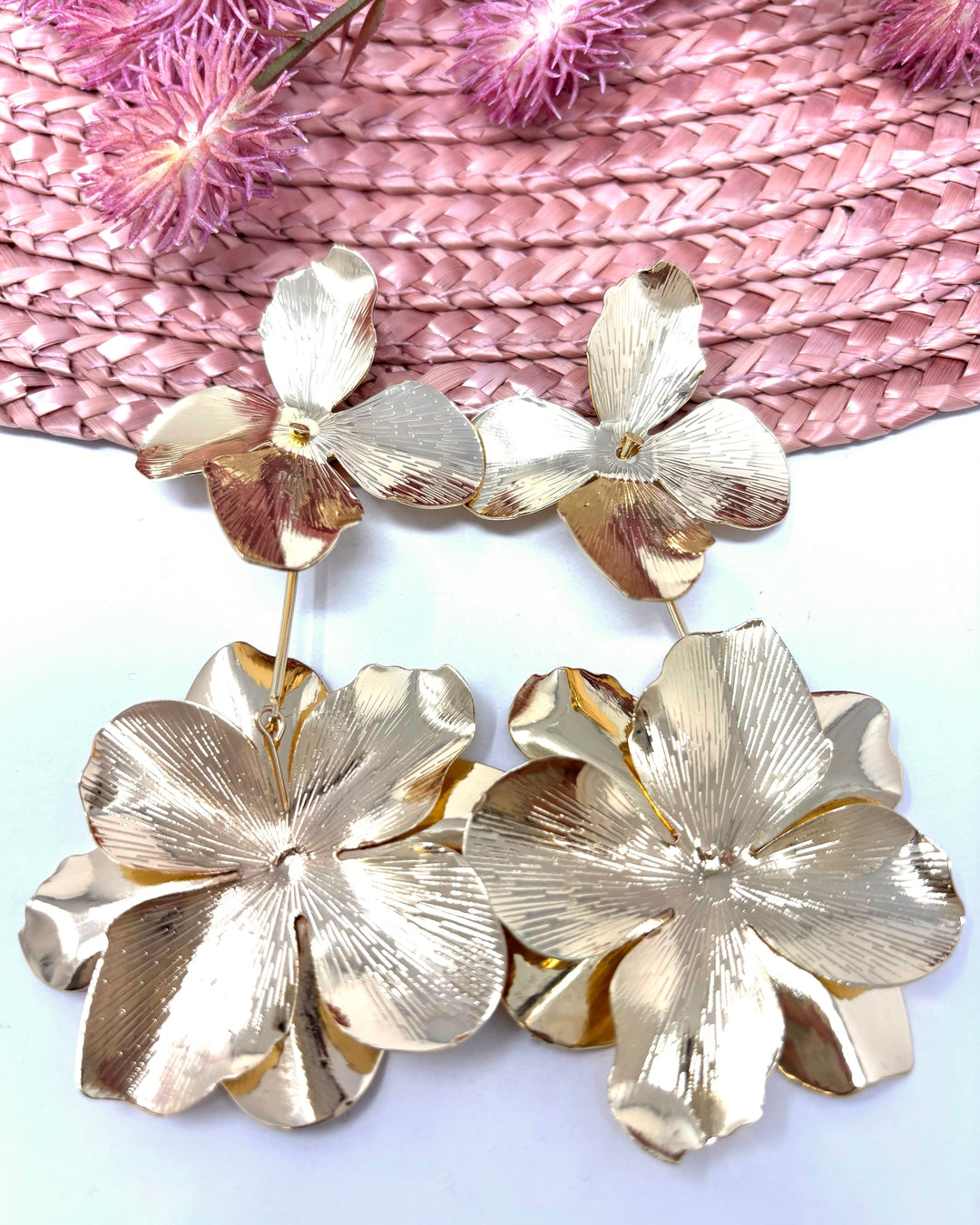 Brincos Flora em ouro