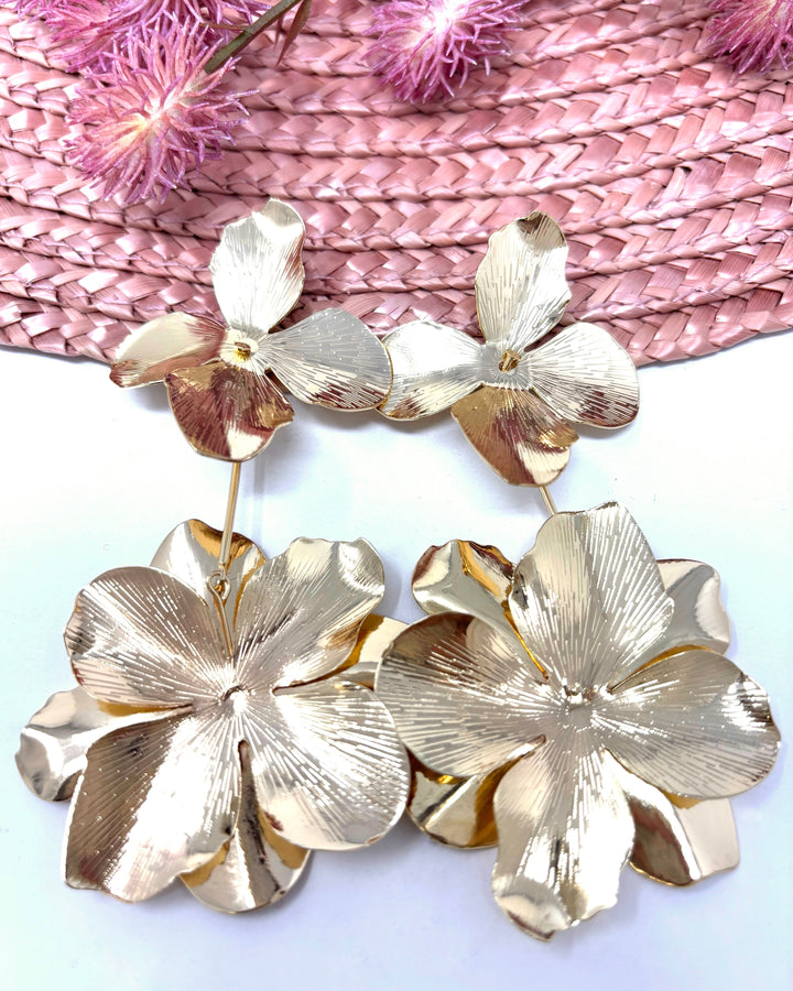 Brincos Flora em ouro