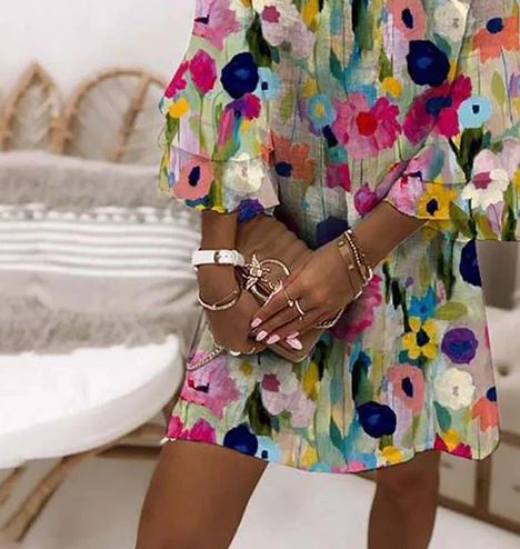 Vestido Mini com Estampa Floral