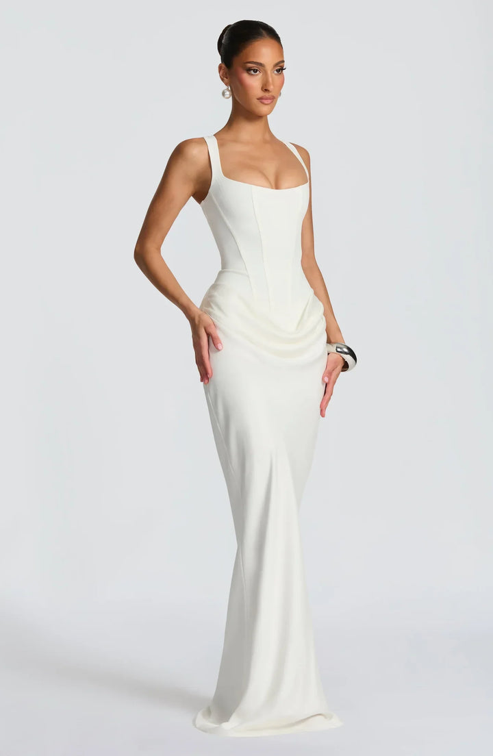 Leonor | Vestido maxi com decote quadrado
