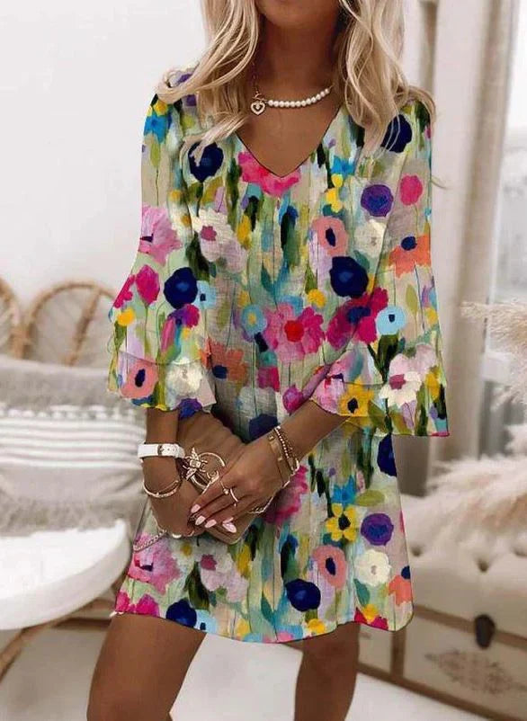 Vestido Mini com Estampa Floral