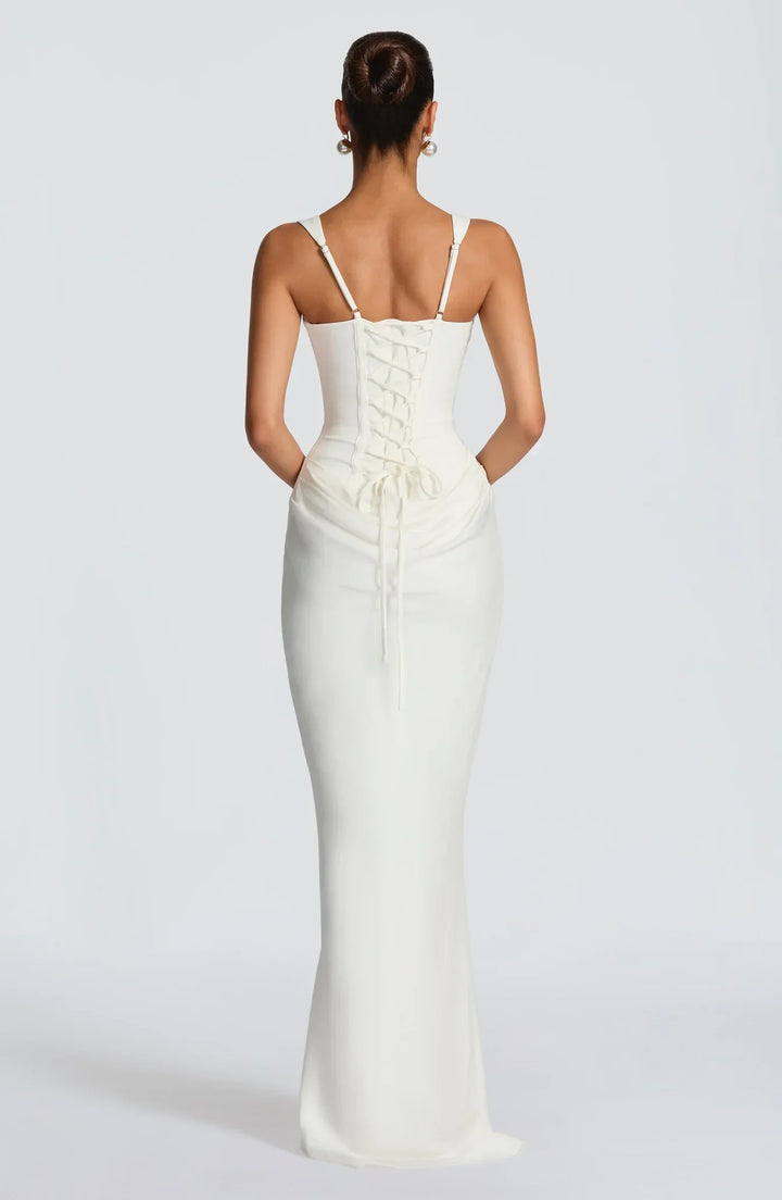 Leonor | Vestido maxi com decote quadrado