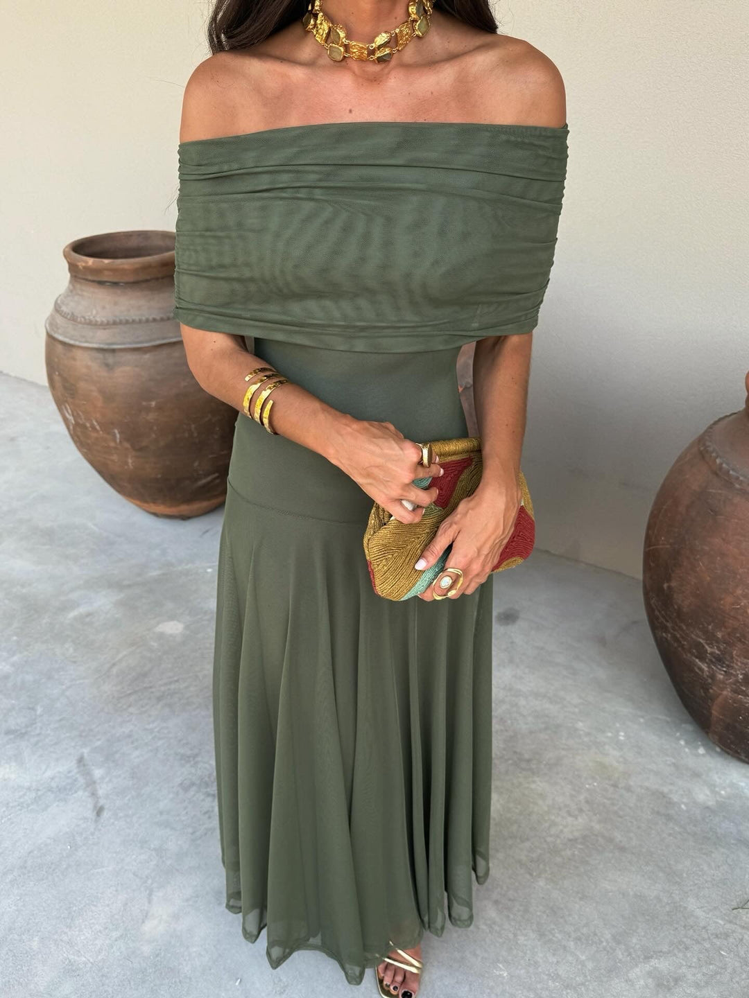 Irene / Vestido elegante sem alças de malha