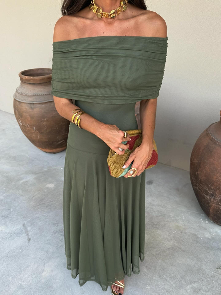 Irene / Vestido elegante sem alças de malha
