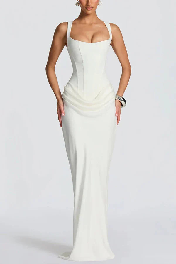 Leonor | Vestido maxi com decote quadrado