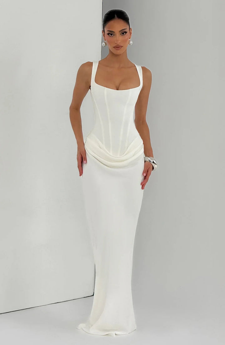 Leonor | Vestido maxi com decote quadrado