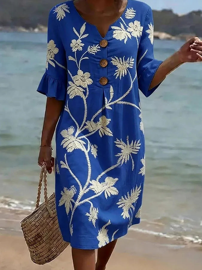 Vestido informal para mulher com estampa floral.