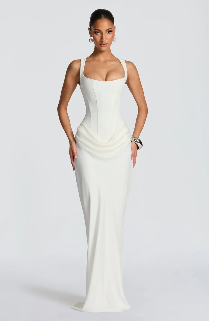 Leonor | Vestido maxi com decote quadrado