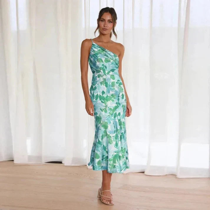 Senna | Vestido Assimétrico com Estampa Floral