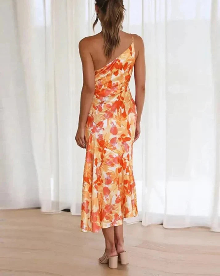 Senna | Vestido Assimétrico com Estampa Floral