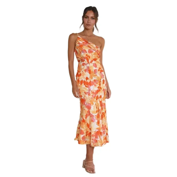 Senna | Vestido Assimétrico com Estampa Floral