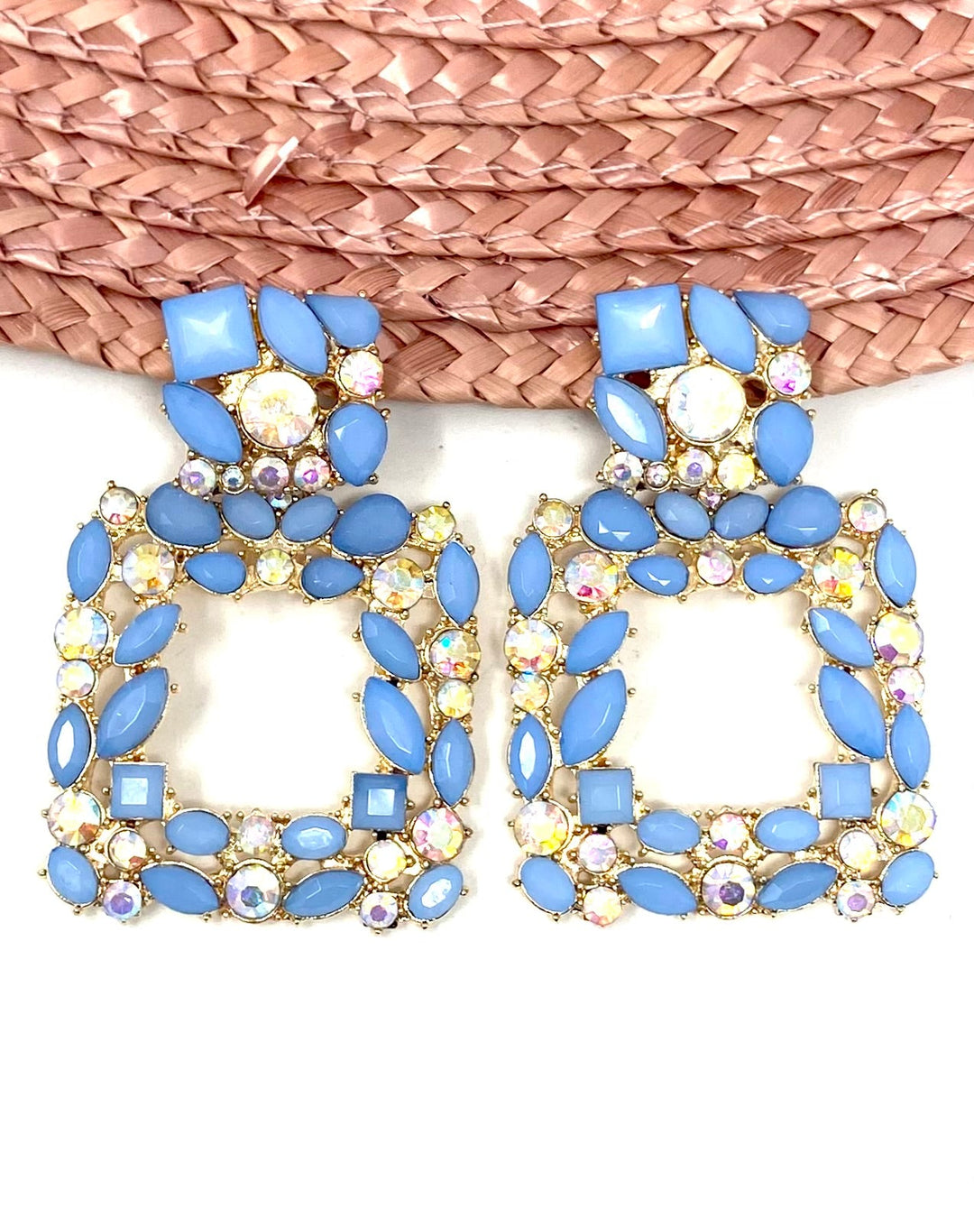 Brincos de rubi azul