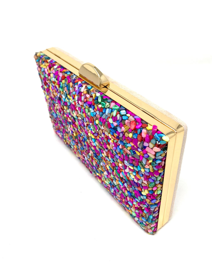 Bolsa cor-de-rosa com pedrarias