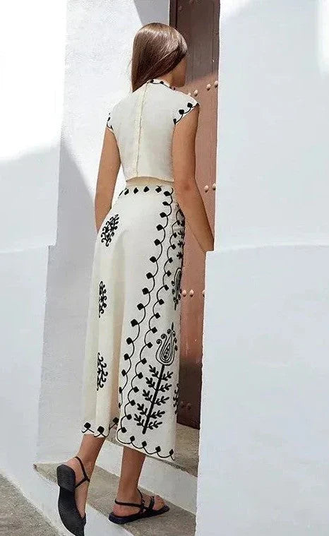 Carla | Conjunto Estampado Top e Saia