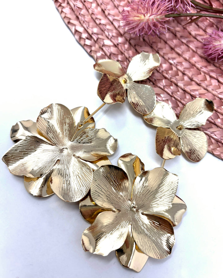 Brincos Flora em ouro