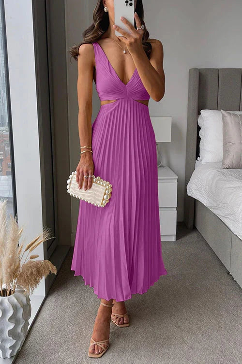 Camilla | Vestido maxi plissado