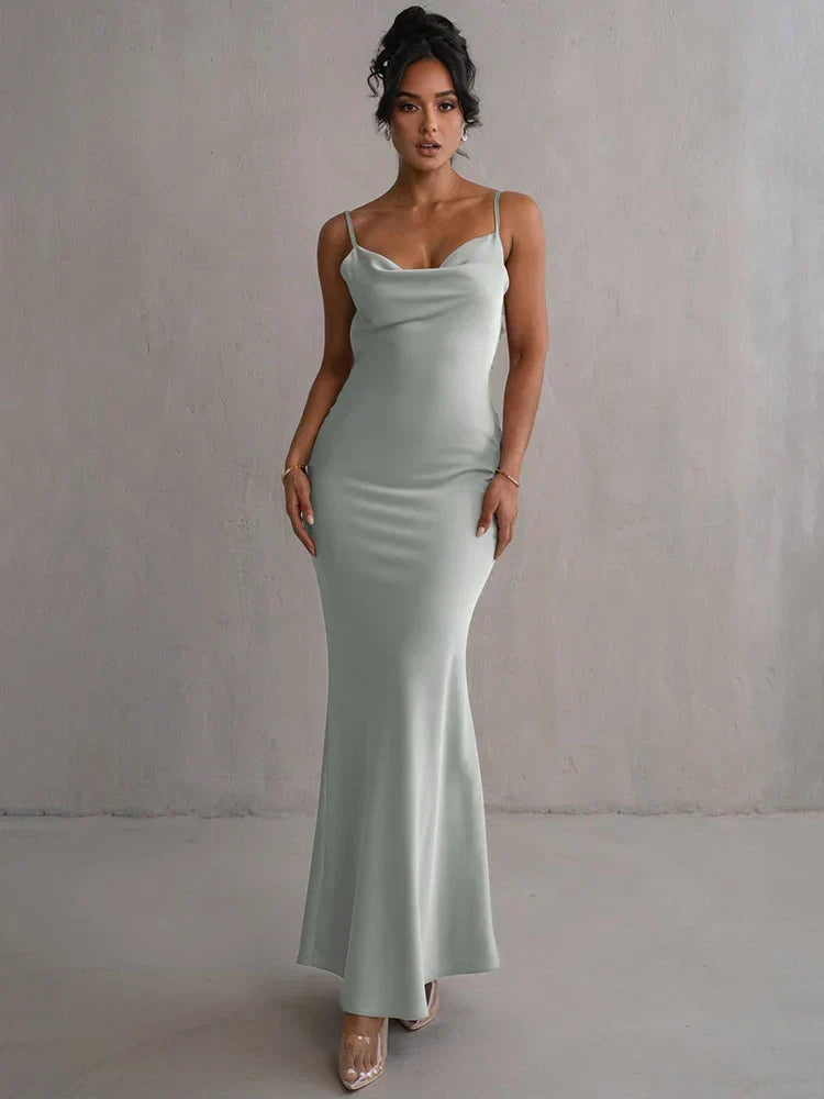 Maia | Vestido Longo Floral Sem Costas