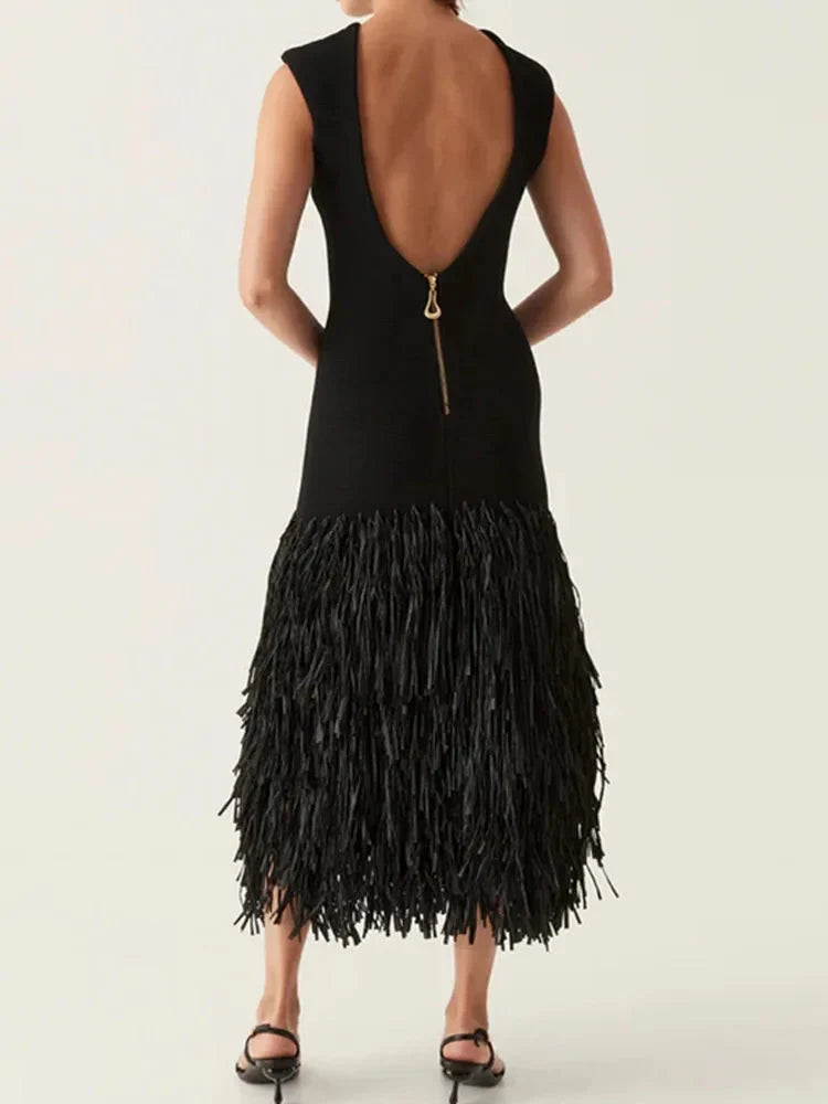 Ana | Vestido longo com franjas
