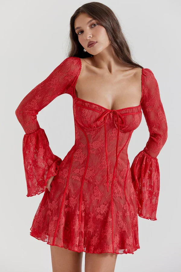 Analissa | Vestido Vintage com Corsé e Laço