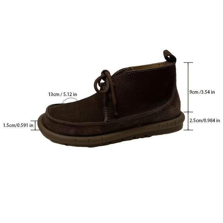 Lirinda - Botas de Tornozelo em Couro com Cadarços
