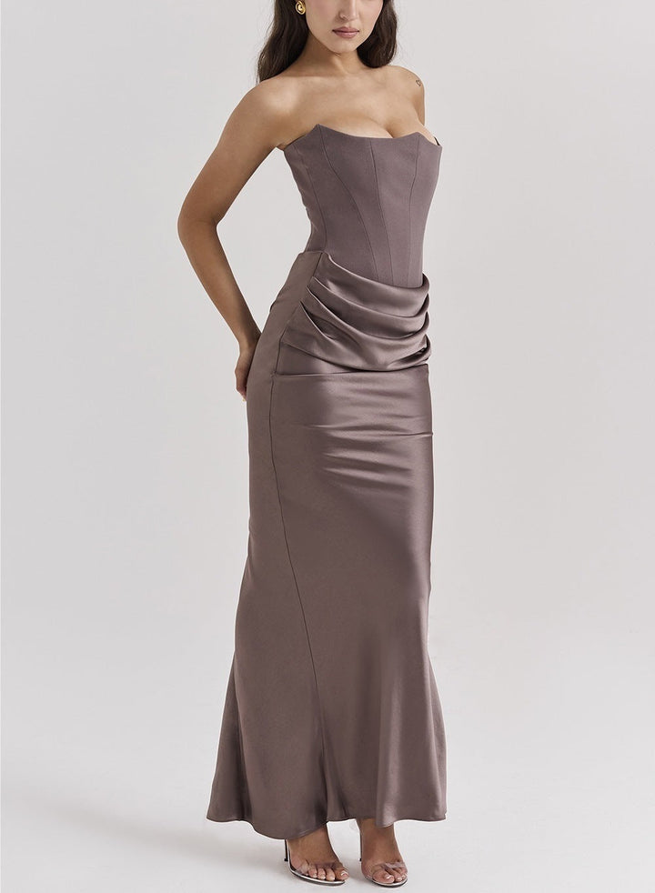 Dália | Vestido Longo De Cetim
