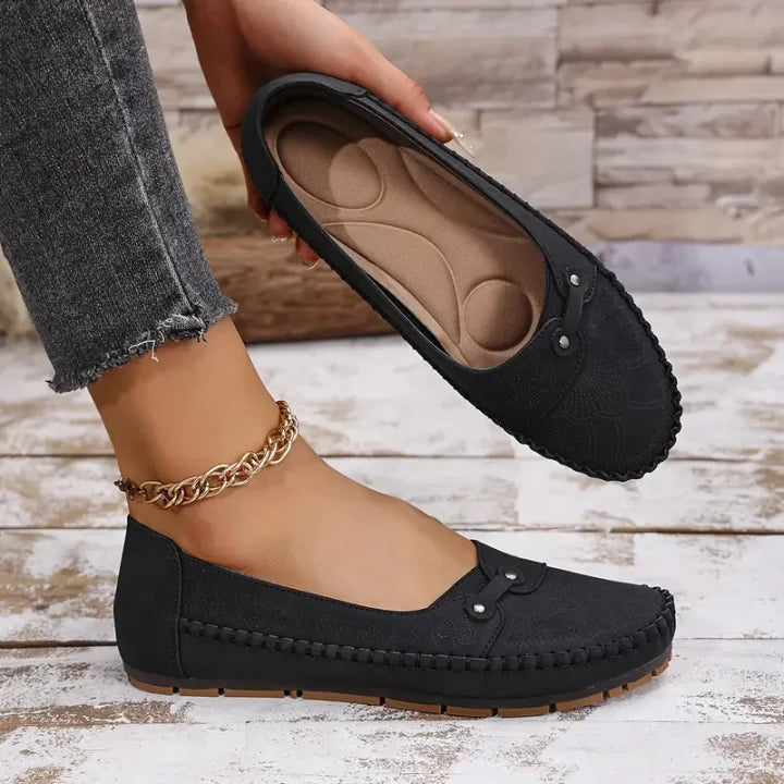 Rumina - Sapatos Casuais Antiderrapantes de Couro
