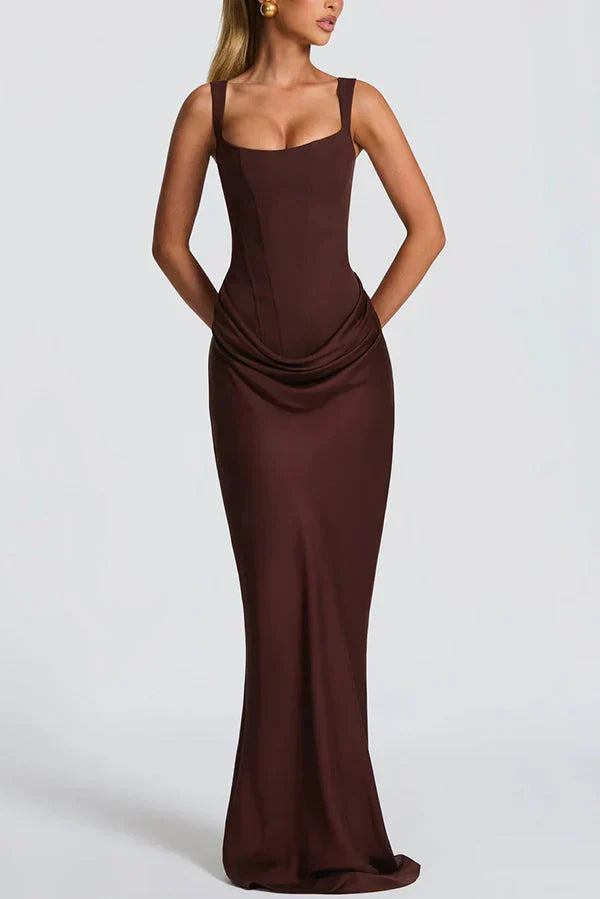 Leonor | Vestido maxi com decote quadrado