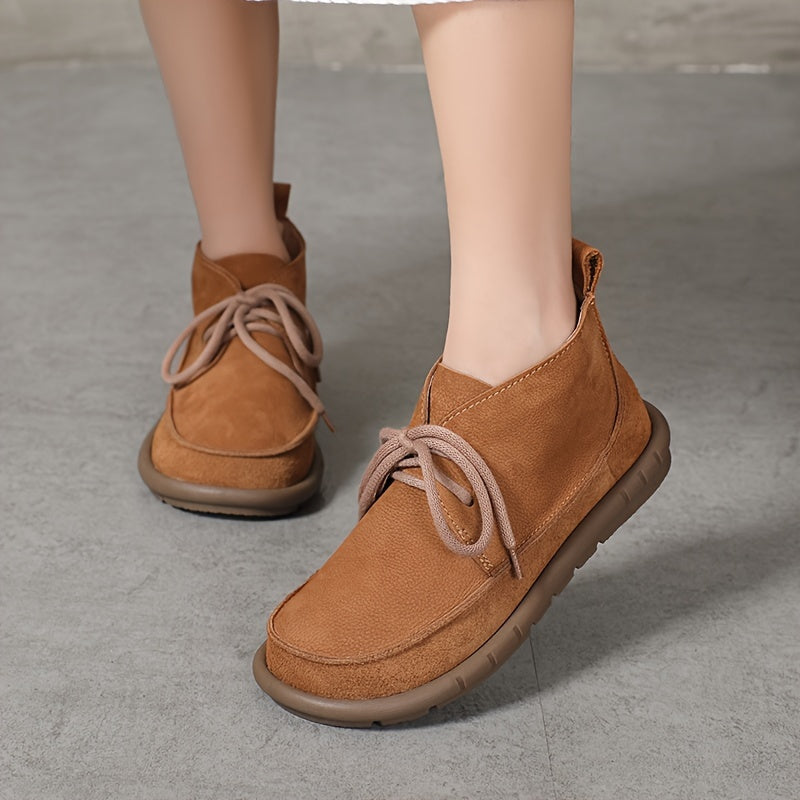 Lirinda - Botas de Tornozelo em Couro com Cadarços