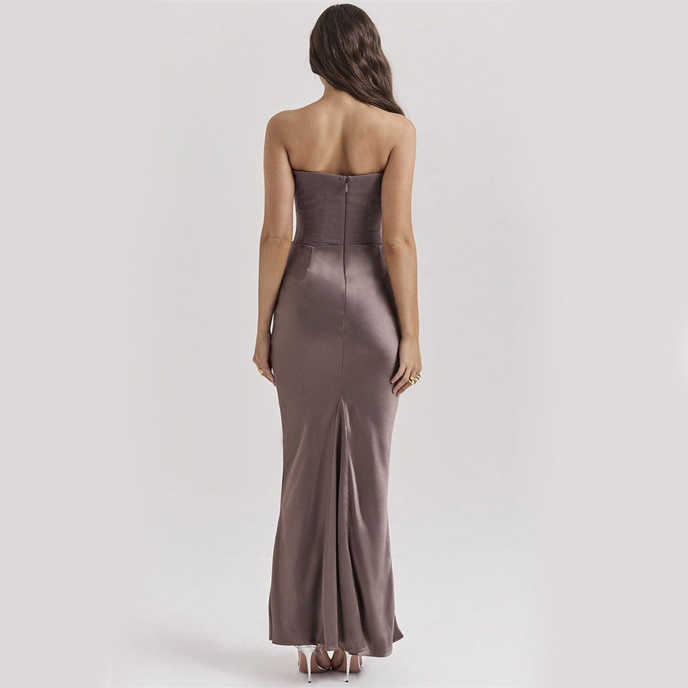 Dália | Vestido Longo De Cetim