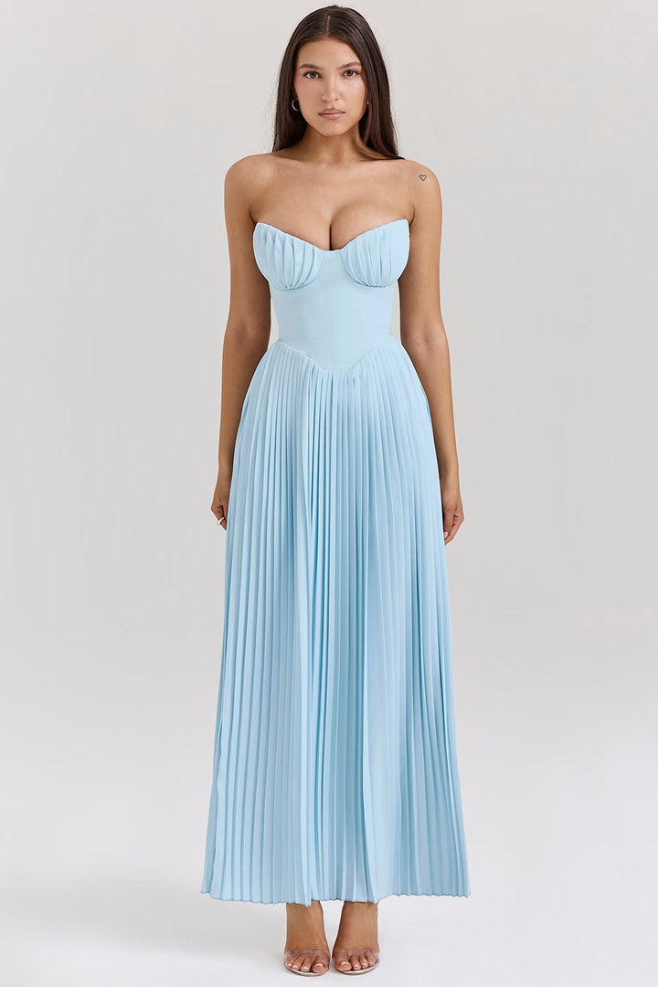 Marcella | Vestido rosa em pó com painéis