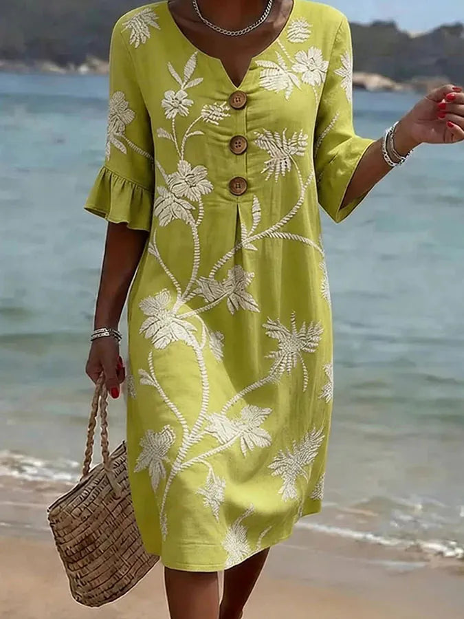 Vestido casual para mulher com estampa floral