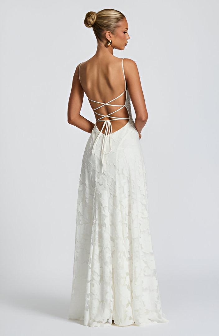 Francisa | Vestido Longo com Corsete de Renda