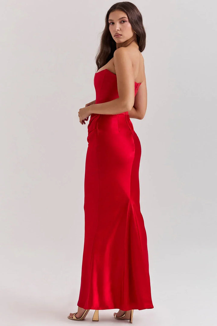 Dália | Vestido Longo De Cetim