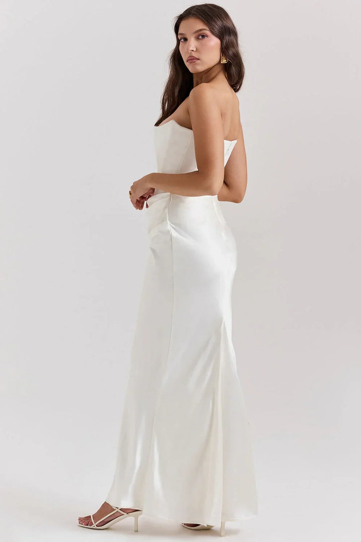 Dália | Vestido Longo De Cetim