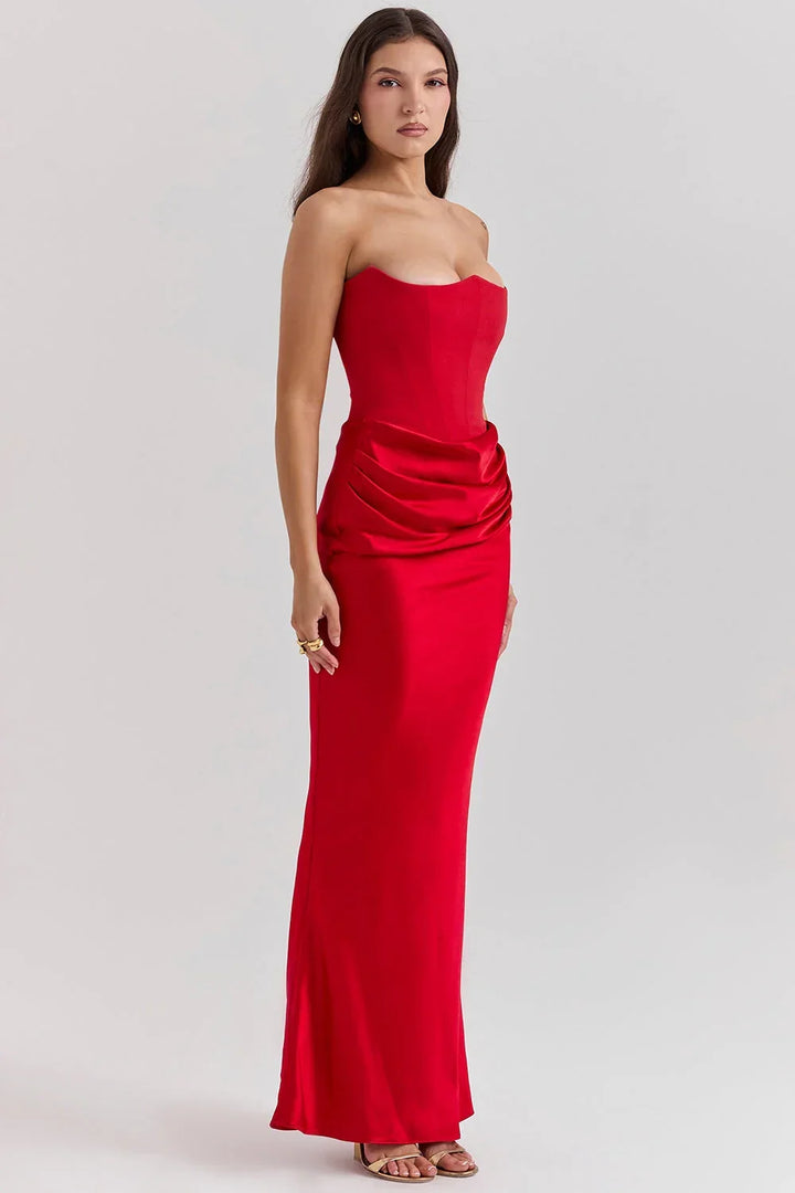 Dália | Vestido Longo De Cetim