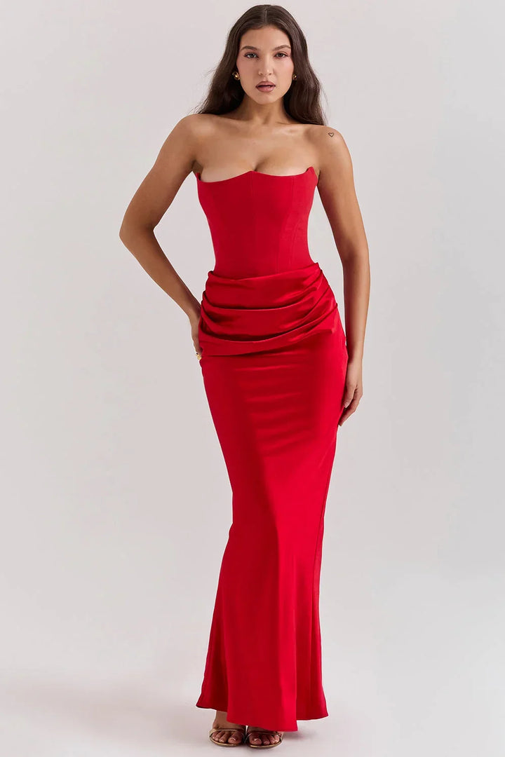 Dália | Vestido Longo De Cetim