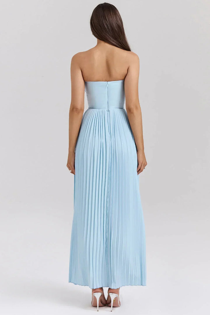 Marcella | Vestido rosa em pó com painéis