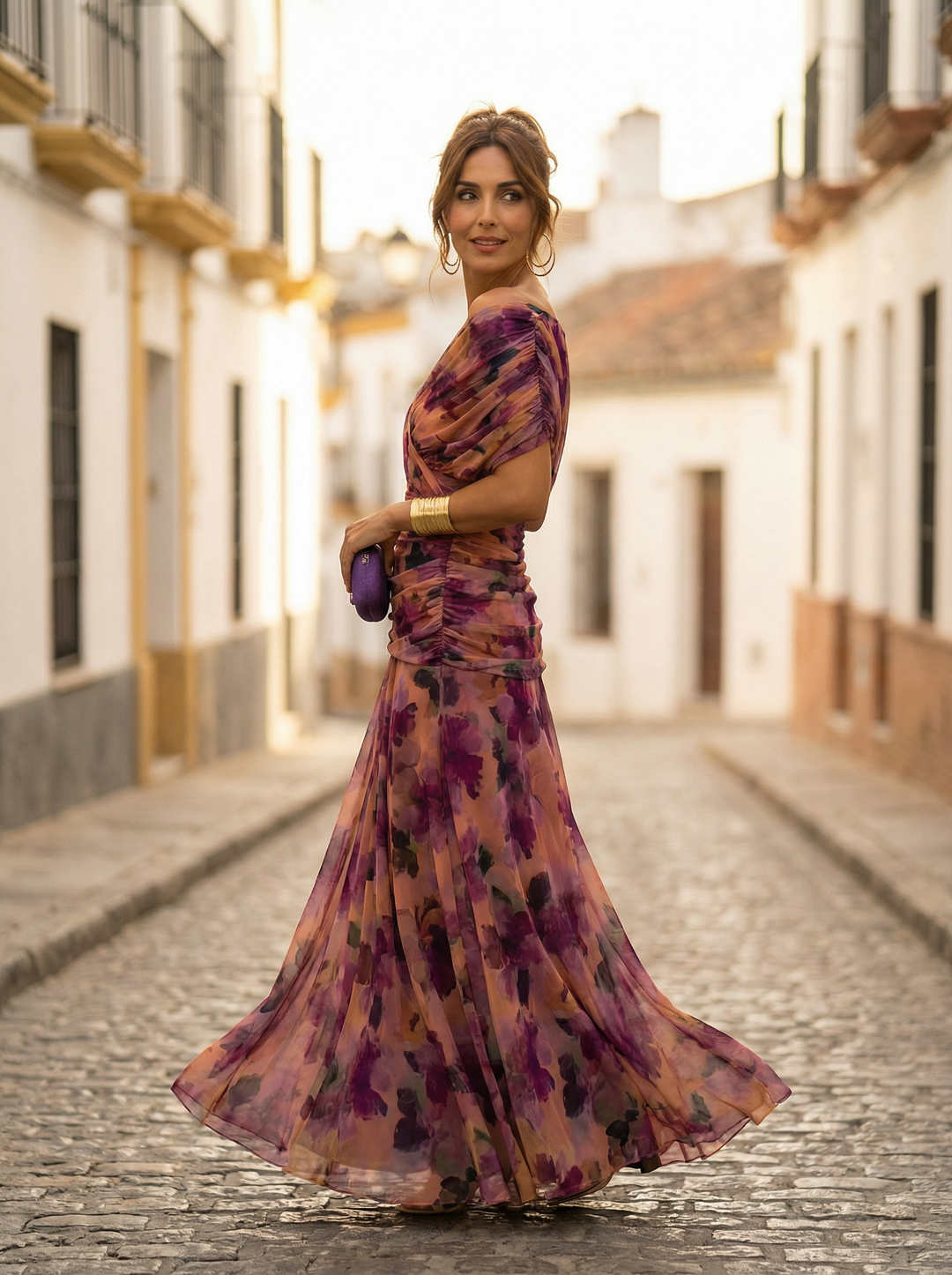 Leo | Vestido longo com decote em V elegante