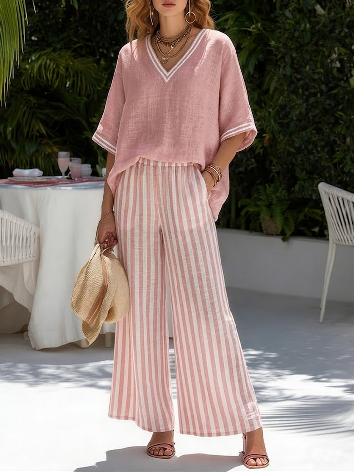 Amélia | Conjunto Solto de Verão com Calças Fluidas