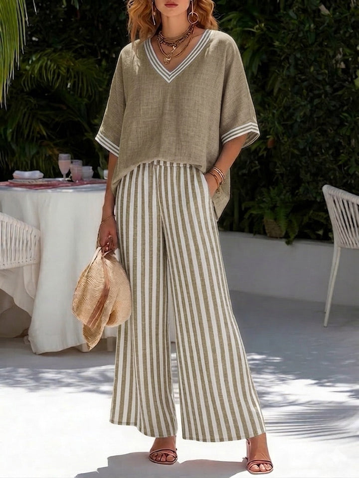 Amélia | Conjunto Solto de Verão com Calças Fluidas