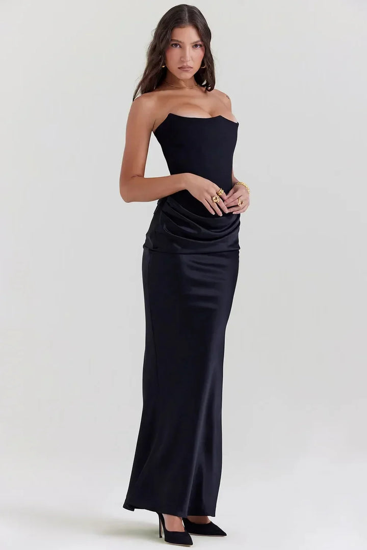 Dália | Vestido Longo De Cetim